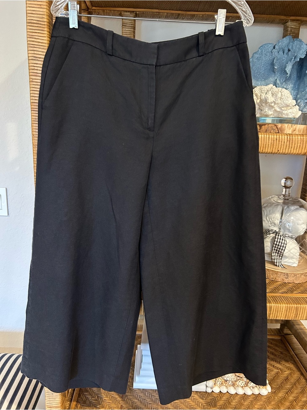 Loft Cropped Wide Leg Linen Pant